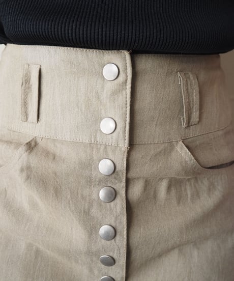 Front Button Tight Skirt BE