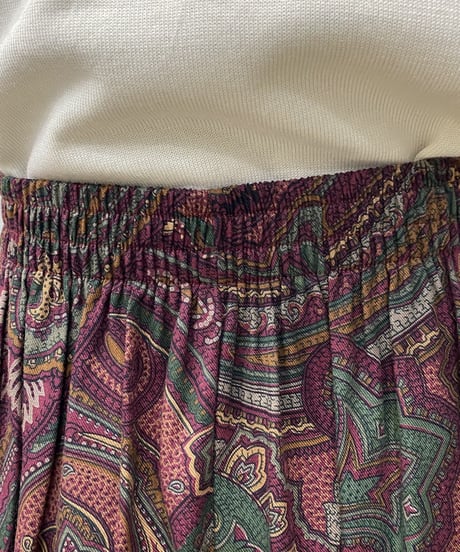 Paisley Pattern Flared Skirt