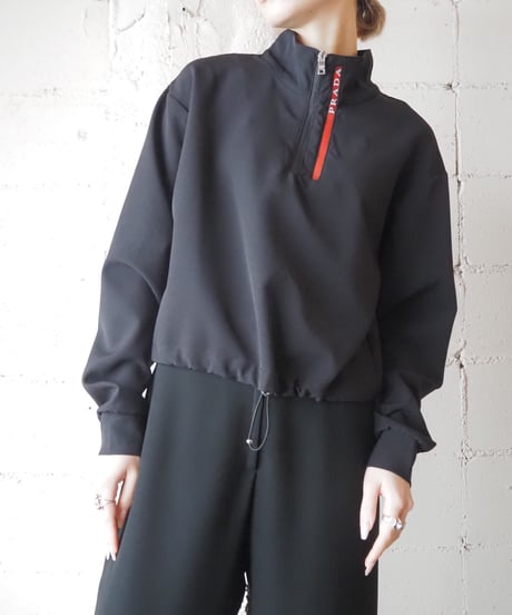 PRADA Stand Collar Half Zip Jacket BKRE