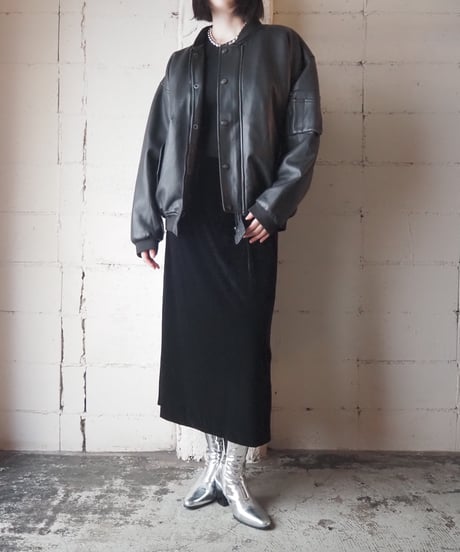 WAMKIM USA Leather Flight Jacket BK