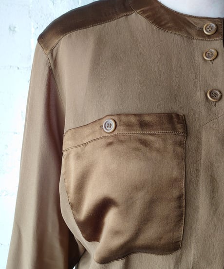 ESCADA Collarless Silk Blouse BR