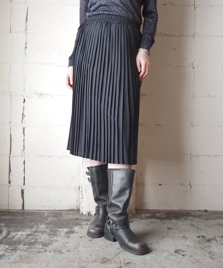 Polyester Pleated Easy Skirt BK