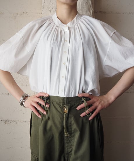 Puff Sleeve Gather Blouse WH
