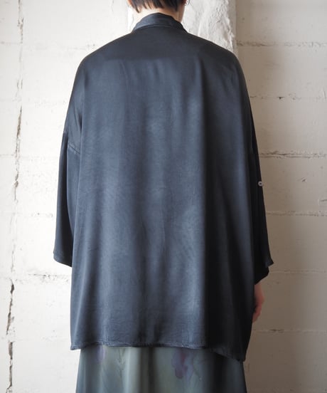 Roll Up Sleeve Satin Shirt BK