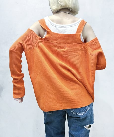 MM6 Maison Margiela Off Shoulder Rib Knit OR