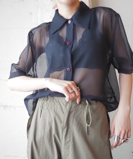 Short Sleeve Sheer Shirt NV
