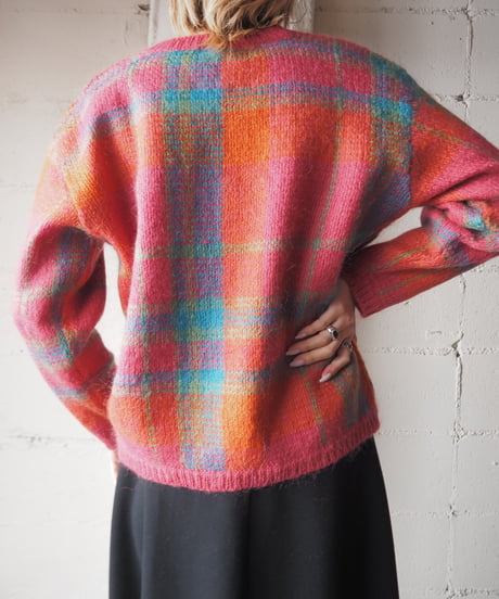 Pattern Mohair Crew Neck Knit PI