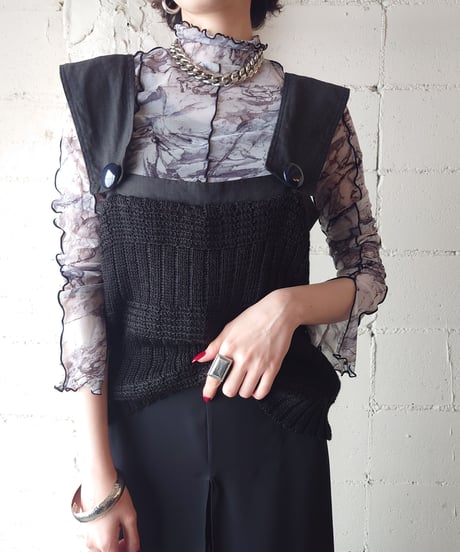 Knit×Linen Bustier BK