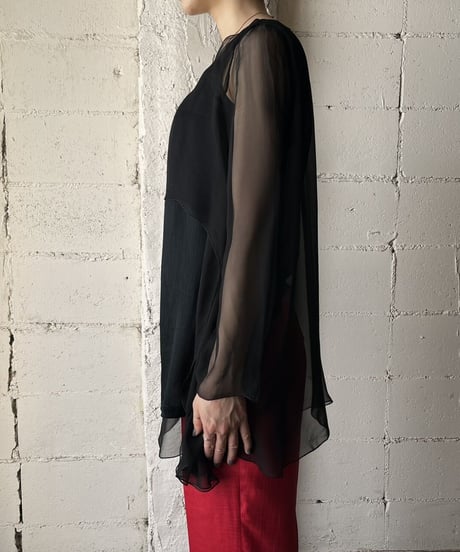 Seethought Design Layered Blouse BK