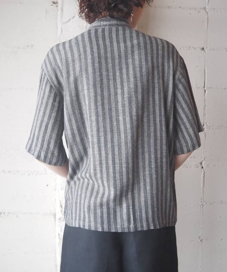 Stripe Half Zip Design Shirt GR