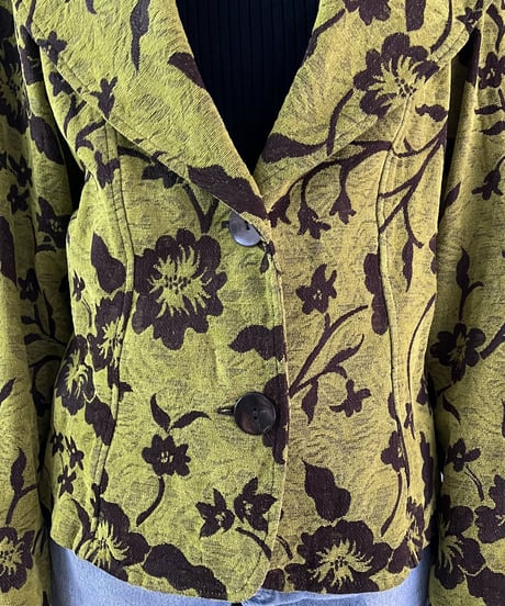 Flower Pattern Collar Design Jacket GNBR