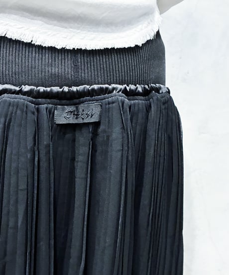 DIESEL Rib Waist Drawstring Pleats Skirt BK