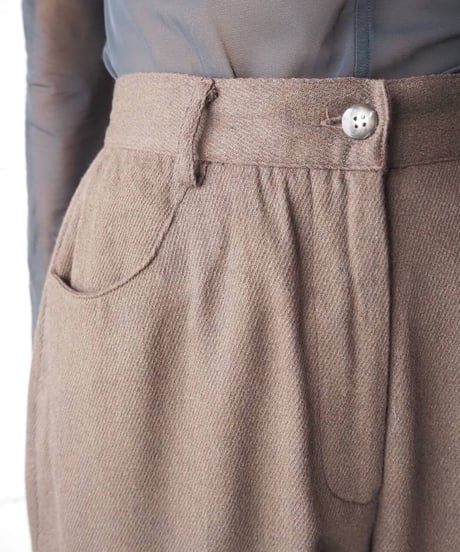 Rayon Wool Double Hem Pants BR