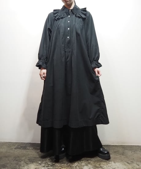 1960's EURO Frilled Collar Night Dress BK