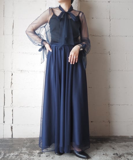 Boe Tie Tulle L/S Blouse NV