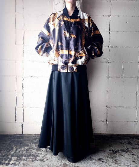 Pattern Zip Up Blouson BKIV