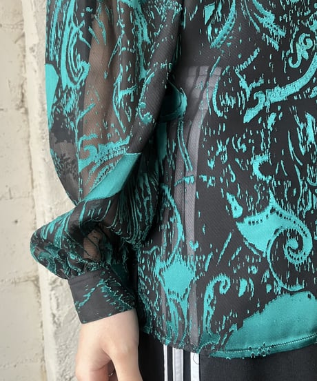 Pleated Volume Sleeve Opal Blouse GN