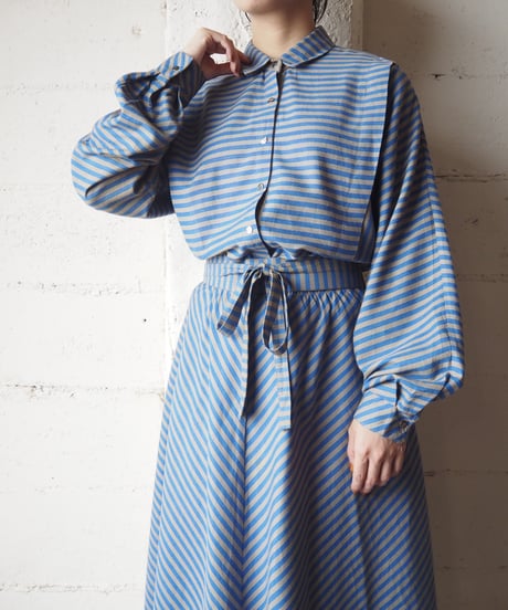 Stripe×Border Shirt Dress KABL