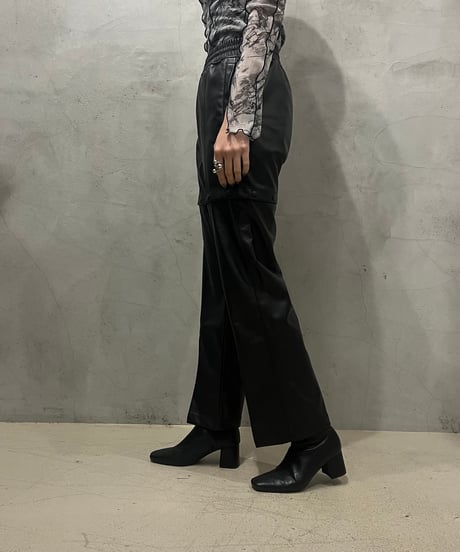 adidas Multi Way Fake Leather Pants BK