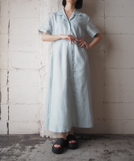 Eddie Bauer Open Collar Linen Dress LGN