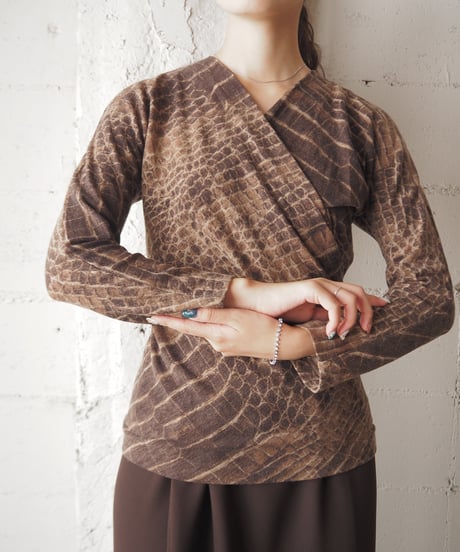 Max Mara Crocodile Pattern Cache-coeur Cutsewn BR