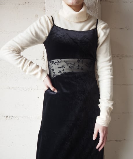 Velour Camisole Dress BK