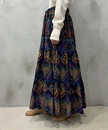 Ethnic Pattern Indian Flare Skirt BLPUR