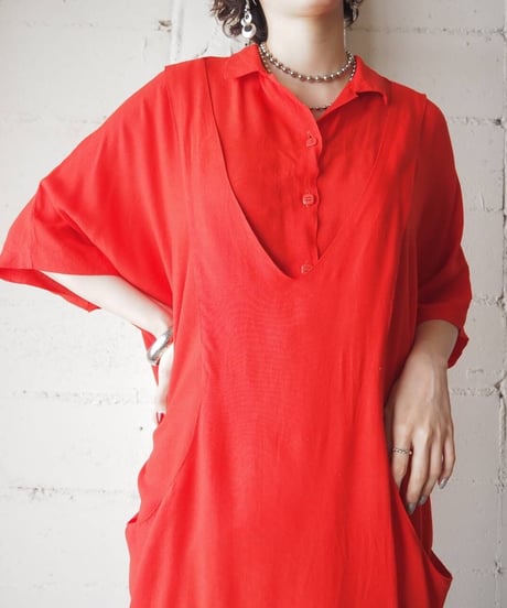 Layered Design Shirt Dress RE