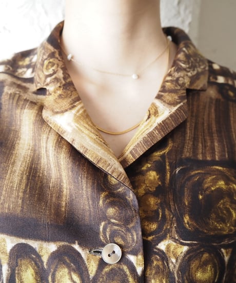 1960's EURO Pattern Open Collar Shirt BR