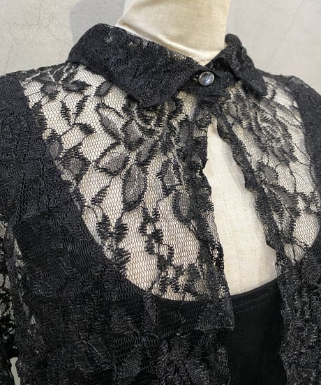 L/S Lace Shirt Docking Bodysuit BK