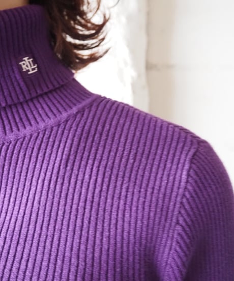 LAUREN Rib Cotton Turtle PUR