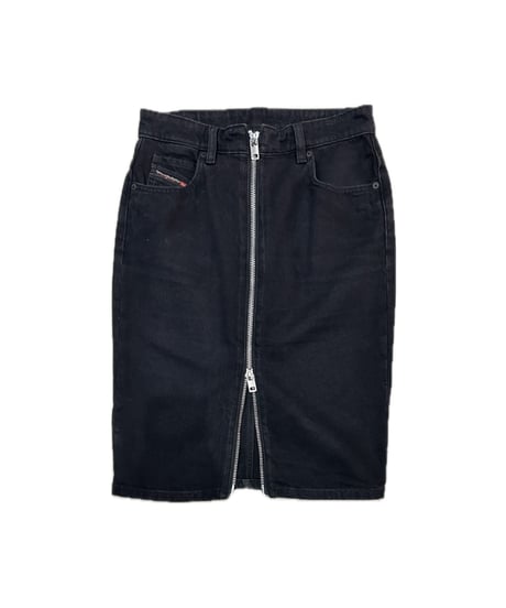 DIESEL Front Zip Denim Skirt BK