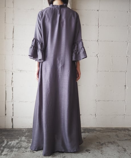 Beads Embroidery Tiered Sleeve Dress GRPUR