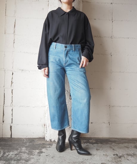 Big Silhouette Rayon Shirt BK