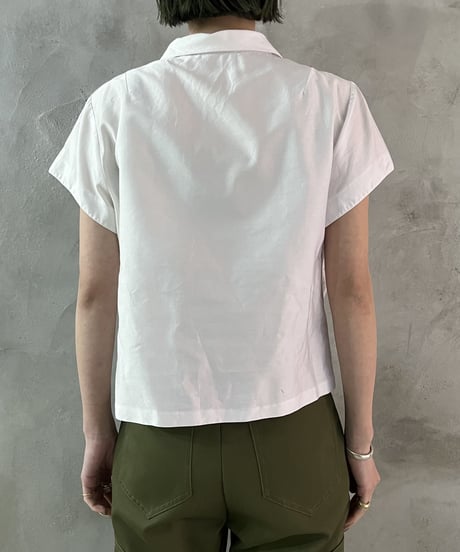 1960's EURO Round Collar S/S Blouse WH