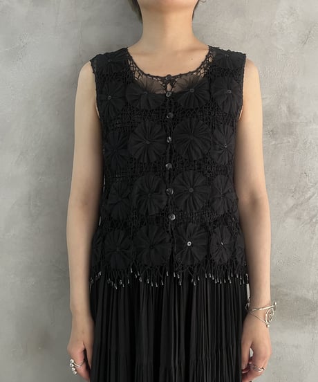 Crochet × Tulle Pattern Vest BK