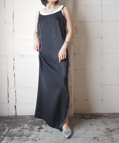 Shiny Slit Camisole Dress BK