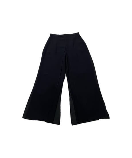 Sheer Layered Wide Pants BK