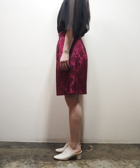 Leaf Pattern Satin Shorts PI