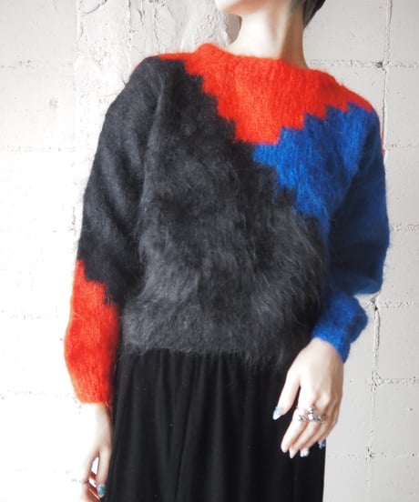 Tricolor Mohair Mix Knit BKREBL