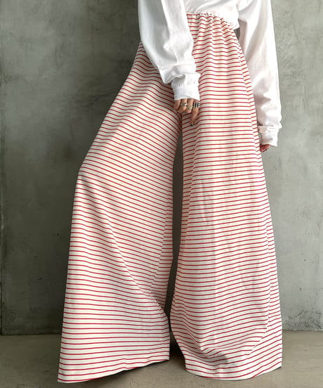 Stripe Pattern Wide Pants WHRE