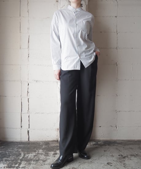 A.P.C. Striped Band Collar Shirt WHBL