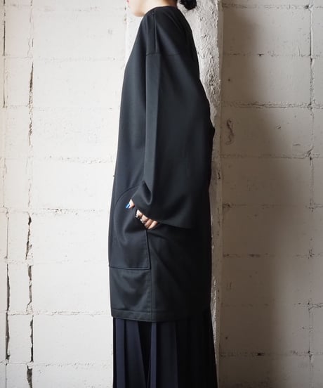 Collarless  Long  Jacket BK