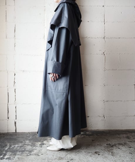 Hooded Cape Coat BK