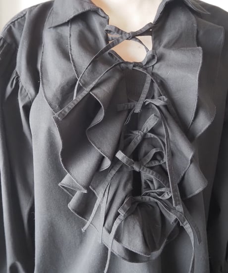 Frill×Ribbon Volume Blouse BK