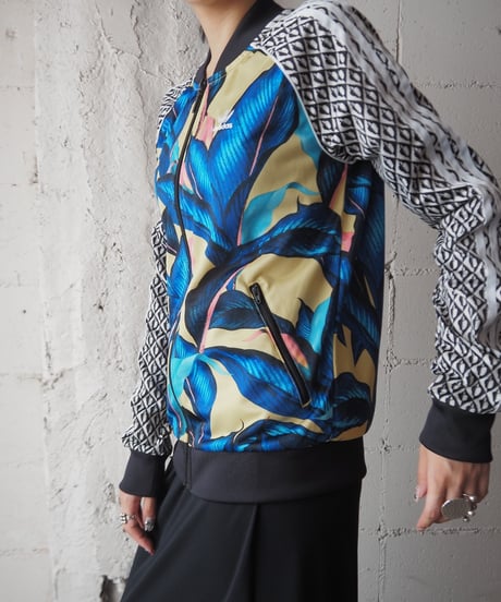 adidas Leaf×Geometric Pattern Track Jacket BLYEBKWH