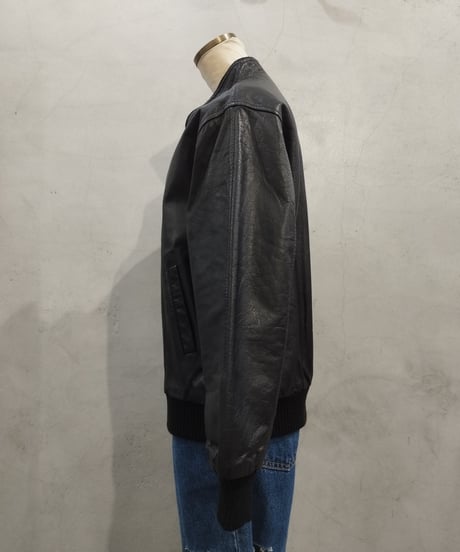 Zip Up Leather Blouson BK
