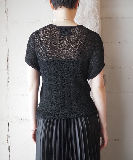 Short Sleeve Crochet Cardigan BK