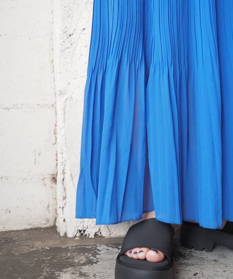 Ruffle Waist Pleats Skirt BL