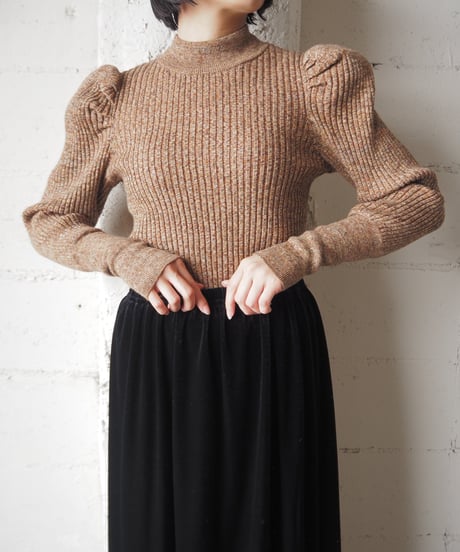 Puff Sleeve Rib Knit BR
